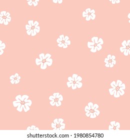 Vector floral seamless pattern. Vintage botanical background. Trendy Illustration with small flowers.
