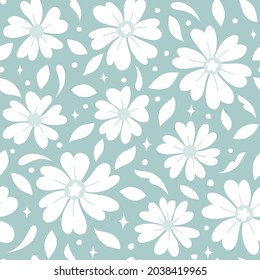 Patrón vector floral sin soldadura. Fondo botánico vintage. Ilustración de moda con flores pequeñas.