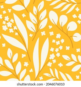 Vector floral seamless pattern. Vintage botanical background. Trendy Illustration with small flowers.