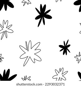 Vector floral seamless patterns. Y2k flowers backgrounds collection for print or social media