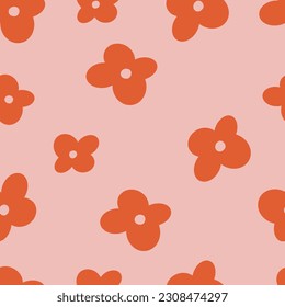 Vector floral seamless patterns. Y2k flowers backgrounds collection for print or social media