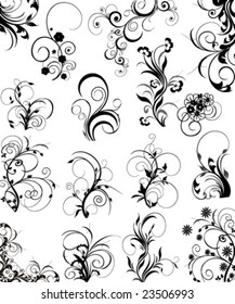 Scroll Art Set Abstract Design Elements Stock Vector (Royalty Free ...