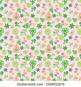 Vector floral set. Colorful floral collection with leaves and flowers,