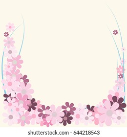 Vector floral set. Colorful floral collection with leaves and flower. Spring or summer design for invitation, wedding or greeting cards