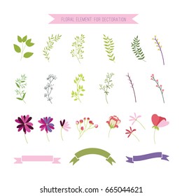 Vector floral set. Colorful floral collection  for invitation, wedding or greeting cards