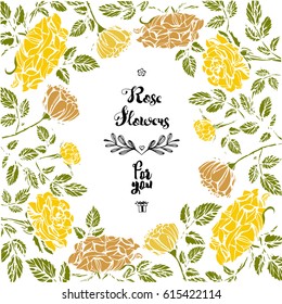 Vector floral set. Flower collection with roses. Template for your design. Design layout design for media, maps, notes, fashion and congratulations. Easy to change colors