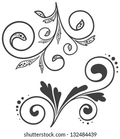 vector floral set, isolated
