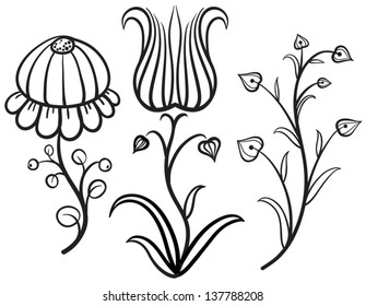 vector floral set, isolated