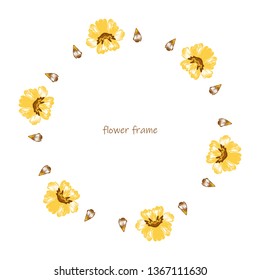 Vector floral set.Colorful purple floral collection with leaves and flowers,drawing watercolor. Spring is here text