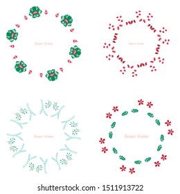 Vector floral set.Colorful purple floral collection with leaves and flowers,drawing watercolor. Spring is here text