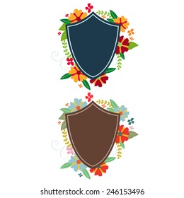 vector floral shield template
