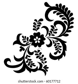 vector floral silhouette on white background