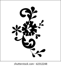 vector floral silhouette on white background .