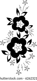 vector floral silhouette on white background .