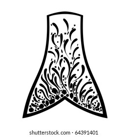 vector floral silhouette on white background .