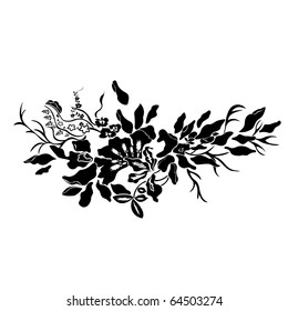 vector floral silhouette on white background