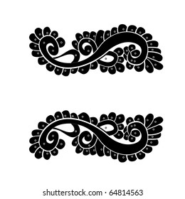 vector floral silhouette on white background . symmetry