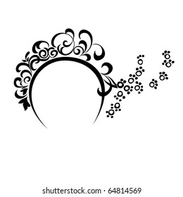 vector floral silhouette on white background .