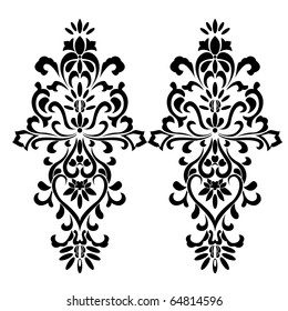 vector floral silhouette on white background . symmetry