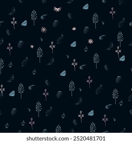 Vector floral simple modern pattern