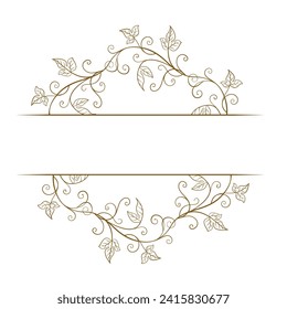 Vector floral split monogram template on a white background