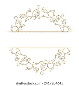 Vector floral split monogram template on a white background