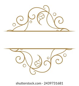 Vector floral split monogram template on a white background