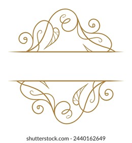 Vector floral split monogram template on a white background