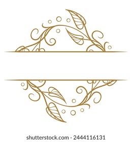 Vector floral split monogram template on a white background