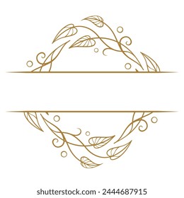 Vector floral split monogram template on a white background