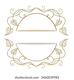 Vector floral split monogram template on a white background