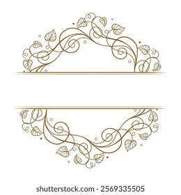 Vector floral split monogram template. Elegant vintage style frame.