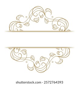 Vector floral split monogram template. Elegant vintage style frame.