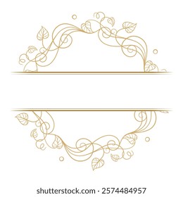 Vector floral split monogram template. Elegant vintage style frame.