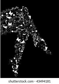 Vector floral stylized leg