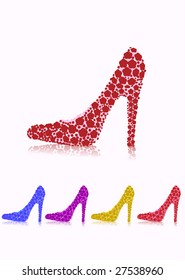 Vector floral stylized shoe.