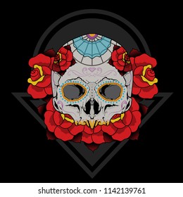 Vector Floral Sugar Skull