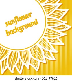 vector floral summer background with sunflower