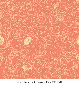 Vector floral swirl seamless pattern