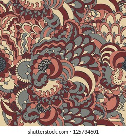 Vector floral swirl seamless pattern