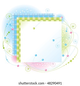 Vectorfloral und Tartan Design
