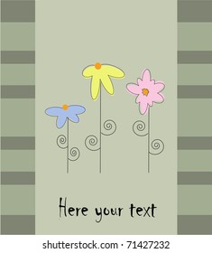 vector floral template for abstract greeting card