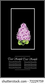 vector floral template with branch of lilac