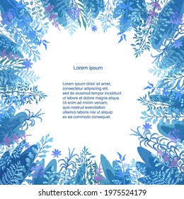 Vector floral template. Hand draw frame. Can be used for invitation, greeting card, poster, banner