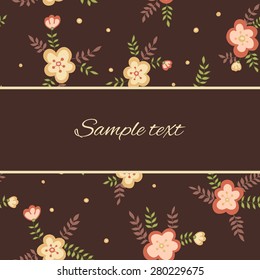Vector floral template with place for text, background for cards, invitations with flowers