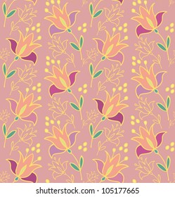 Vector floral textile pattern