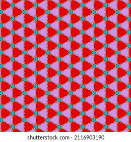 Vector floral textile pattern in shades of red and lilac, simple graphic design