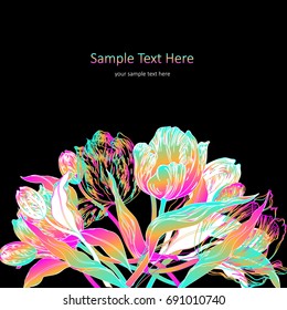 Vector floral texture background with place for your text