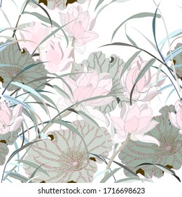 Vector floral texture pattern with flowers.Seamless pattern can be used for wallpaper, pattern fills, web page background, surface textures
