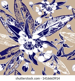 Vector floral texture pattern.Seamless pattern can be used for wallpaper,pattern fills,web page background,surface textures